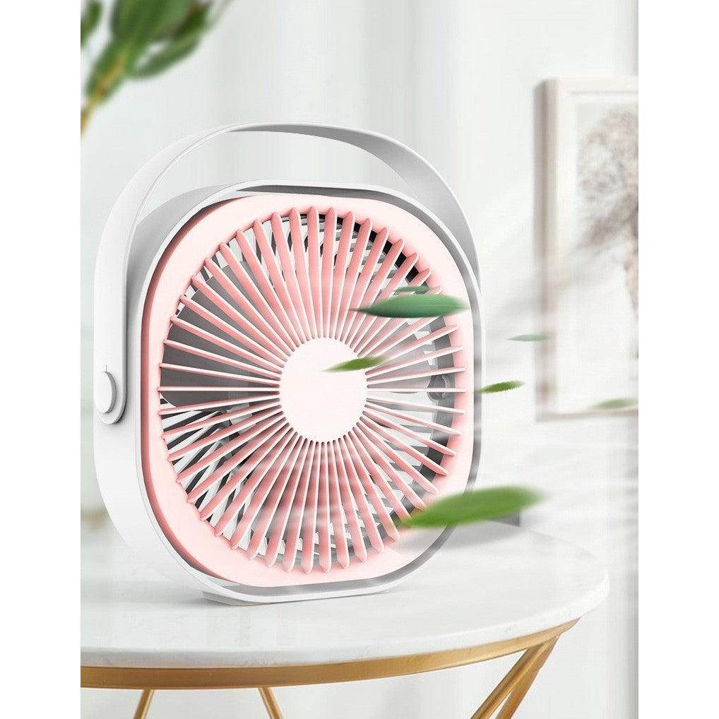 Mini Ventilator Pentru Birou Cu Usb, Rotire 360 Grade, 3 Viteze, 4000 Ma, 13.5 X 12,8 - vivimall.ro