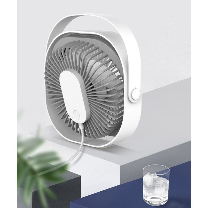 Mini Ventilator Pentru Birou Cu Usb, Rotire 360 Grade, 3 Viteze, 4000 Ma, 13.5 X 12,8 - vivimall.ro