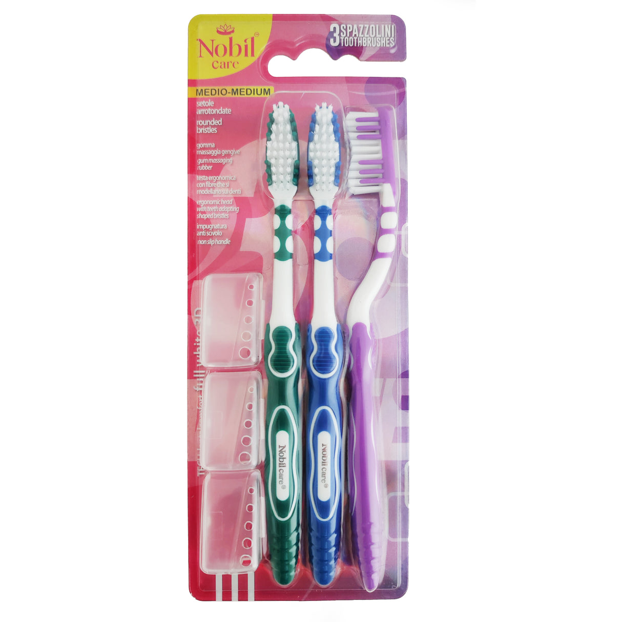 Periuță de dinți Nobil Care Full White 3D 3pz - Medio