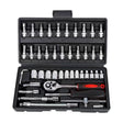 Chei tubulare Set 46 de Piese, Vivimall, Trusa Scule de Reparatii Auto, Prelungitoare Rigid si Flexibil, Articulatie Cardanica, Antrenor de Forta Glisant, Adaptoare, Maner pentru Surubelnita, 23 x 12 x 4 cm, 1.9 kg, Cutie Neagra - vivimall.ro