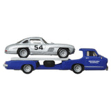 HOT WHEELS TRANSPORTATOR  MERCEDES-BENZ 55 BLAUES WUNDER CU MASINUTA MERCEDES-BENZ 300 SL SCARA 1:64