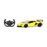 MASINA CU TELECOMANDA LAMORGHINI AVENTADOR SVJ GALBEN SCARA 1 LA 14