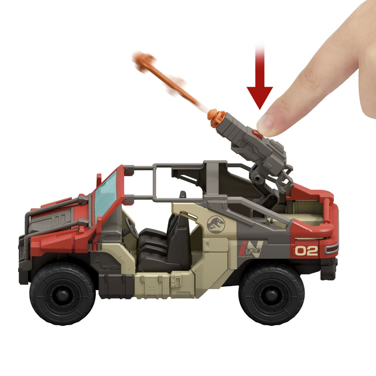 JURASSIC WORLD REBIRTH SET VEHICUL DE LUPTA LAUNCH N BATTLE CU FIGURINE SI ACCESORII
