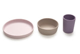SET 3 RECIPIENTE SILICON HRANA BEBE, MELII, PURPLE&PINK&GREY
