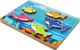 BABY SHARK PUZZLE DIN LEMN MUZICAL 5 PIESE