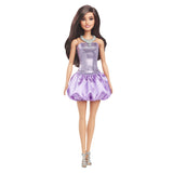 BARBIE FASHIONISTAS PAPUSA BARBIE BRUNETA CU ROCHIE MOV CU PAIETE