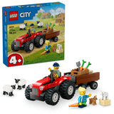 LEGO CITY TRACTOR DE FERMA ROSU CU REMORCA SI OI 60461