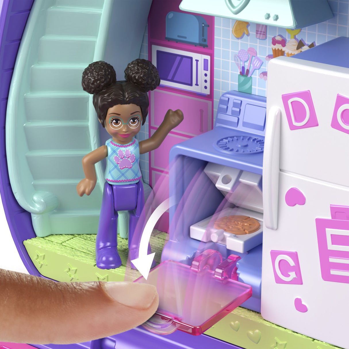 POLLY POCKET SET GENTUTA ANIMALUT CATELUS IN PIJAMA CU ACCESORII