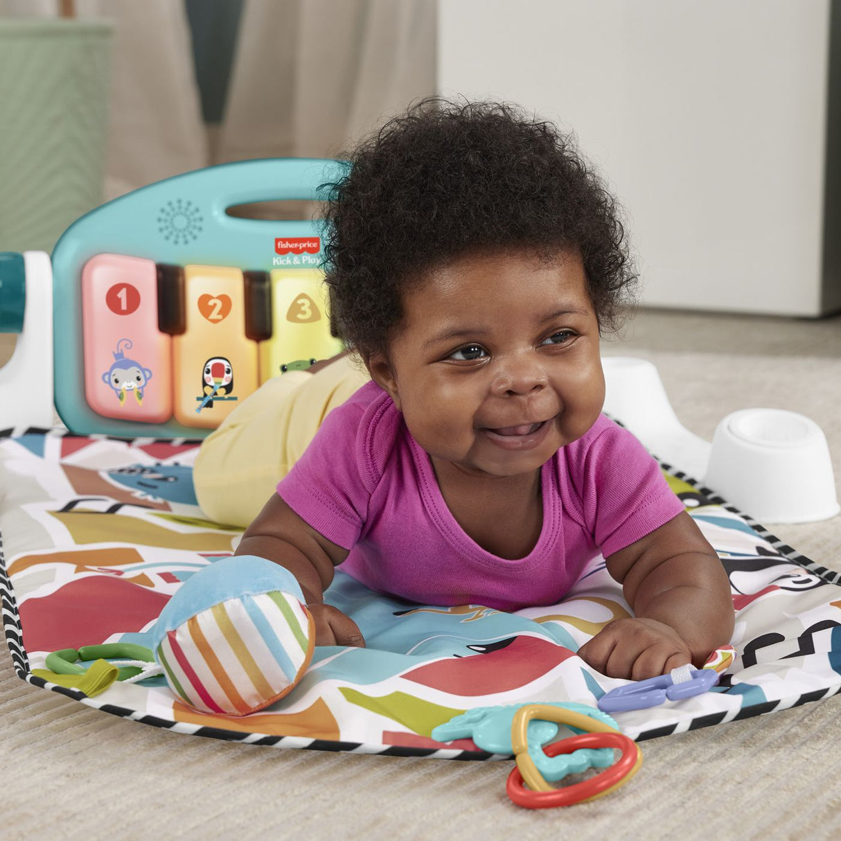 FISHER PRICE SALTELUTA DE JOACA PIAN MUZICAL IN LIMBA GREACA