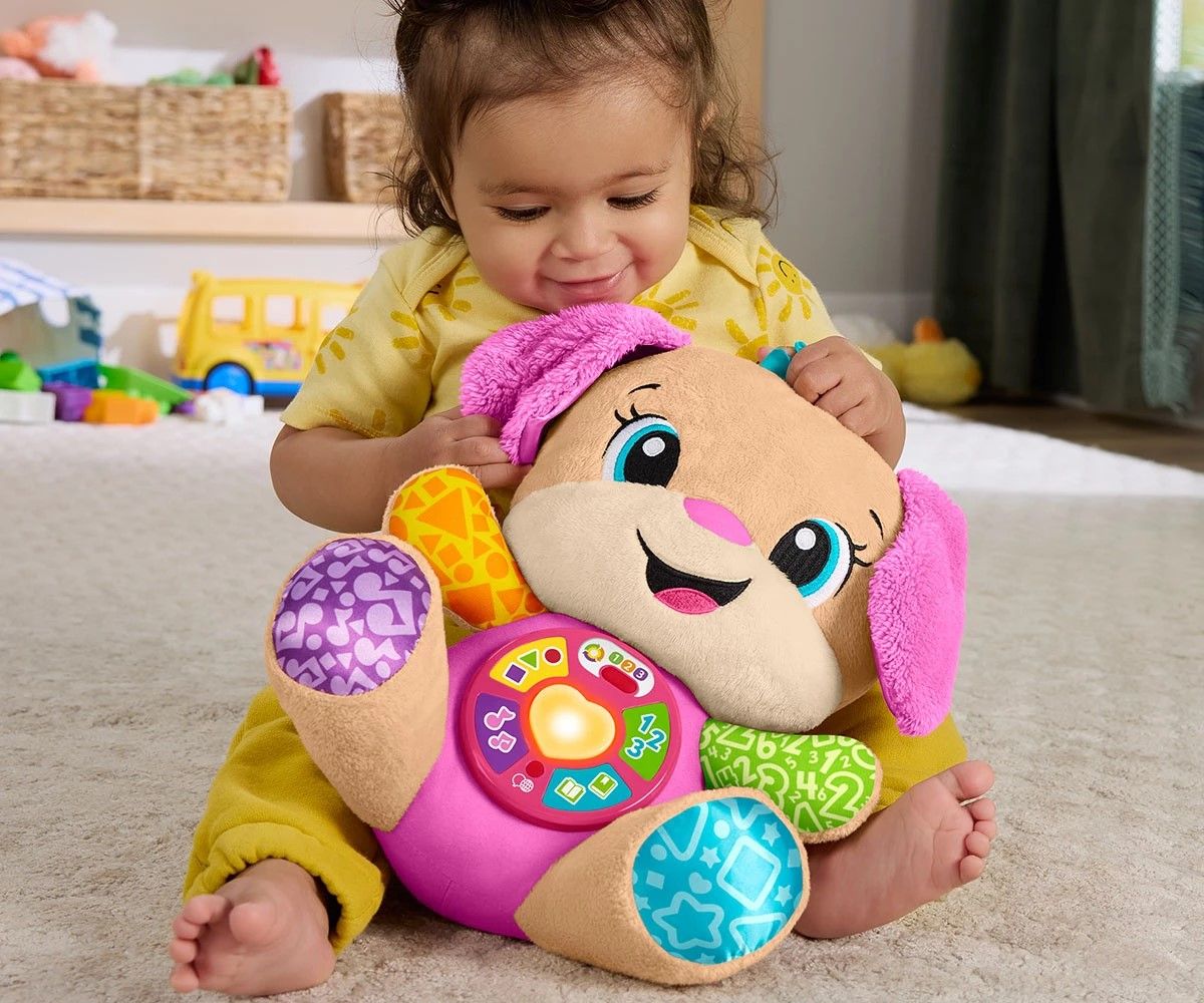 FISHER PRICE CATELUSA INTERACTIV CU URECHI ROZ RADE SI INVATA