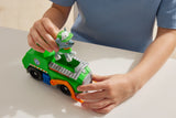 PATRULA CATELUSILOR SET VEHICUL DE BAZA CAMIONUL DE RECICLARE  SI FIGURINA ROCKY