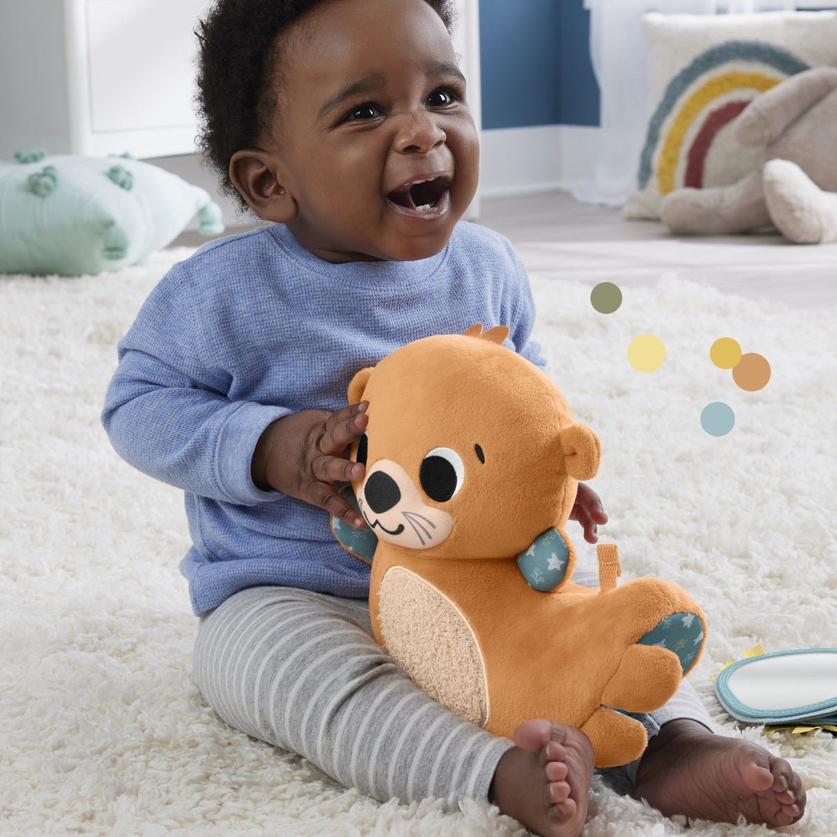 FISHER PRICE JUCARIE SENZORIALA 2 IN 1 TUMMY TIME VIDRA PENTRU BEBELUSI
