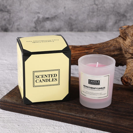 Lumanare Parfumata, Vivimall, Model Borcan Translucid, 6.2 x 5.2 cm, Aroma de Trandafir, Roz - vivimall.ro