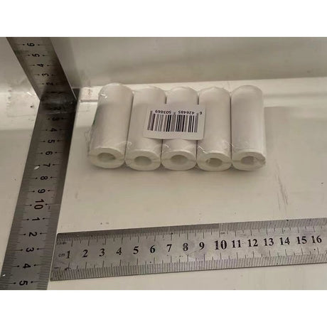 Role hârtie termică Flippy albe, detaliu suprafață netedă și uniformă pentru imprimare termică clară