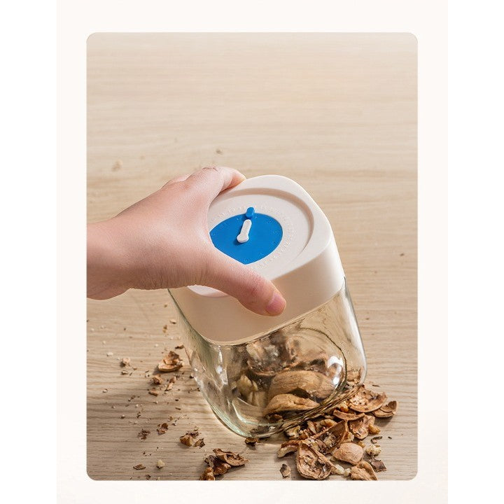 Borcan din Sticla de Inalta Calitate, Vivimall, Capac Ermetic, Uz Casnic, Depozitarea Condimentelor sau a Alimentelor Umede si Uscate, 500 mL, 10x10x9 cm, Alb - vivimall.ro