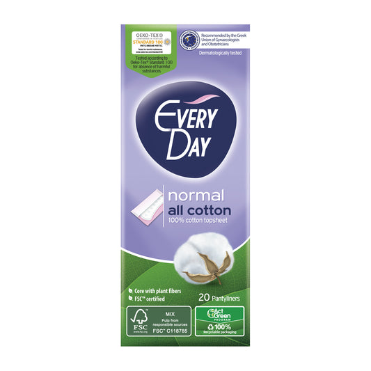 Protecție zilnică - MEGA - Pantyliners All Cotton Normal - 20 buc