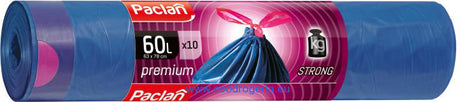 Sac de Gunoi Paclan Premium, 60 L, 10 Buc, Ideal pentru Deșeuri