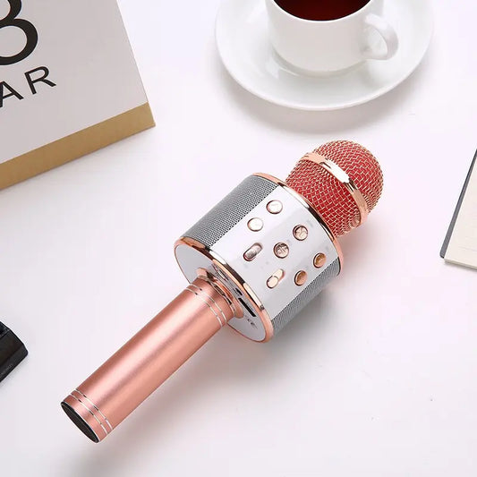 Microfon Karaoke Bluetooth Rose Gold | ProSing - vivimall.ro