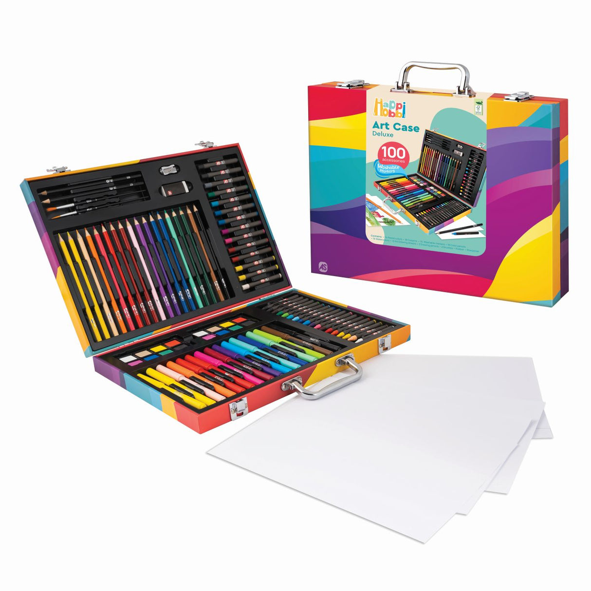 HAPPI HOBBI ART CASE SET DE DESEN DELUXE CU 100 DE ACCESORII CURCUBEU