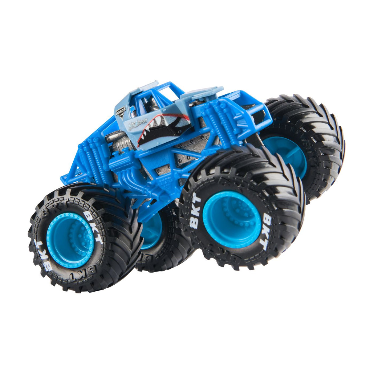 MONSTER JAM MASINUTA METALICA MEGALODON ALBASTRU SCARA 1 LA 64