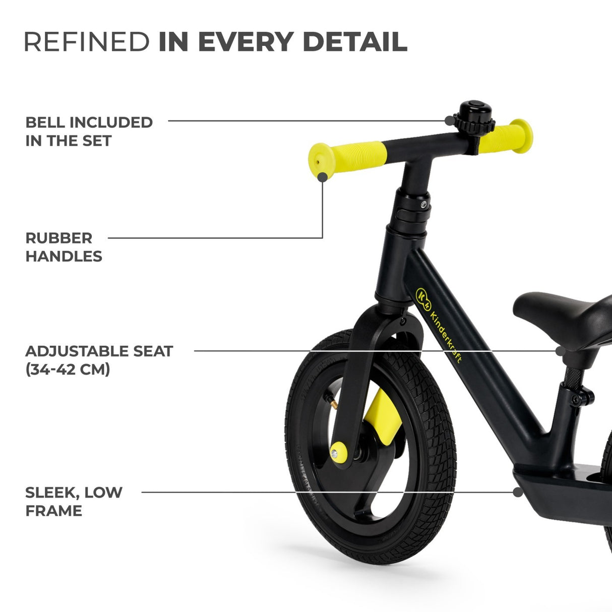 BICICLETA DE ECHILIBRU KINDERKRAFT GOSWIFT, BLACK
