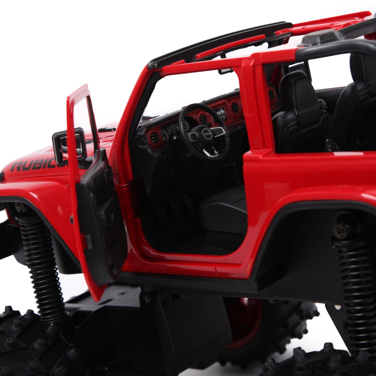 MASINA CU TELECOMANDA JEEP WRANGLER JL ROSU CU SCARA 1 LA 14