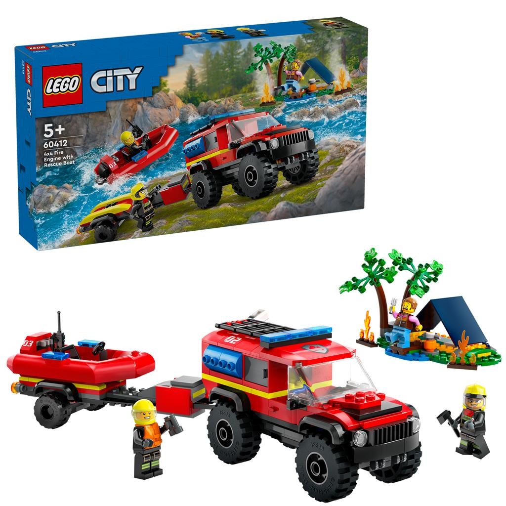 LEGO CITY CAMION 4X4 SI BARCA DE POMPIERI 60412