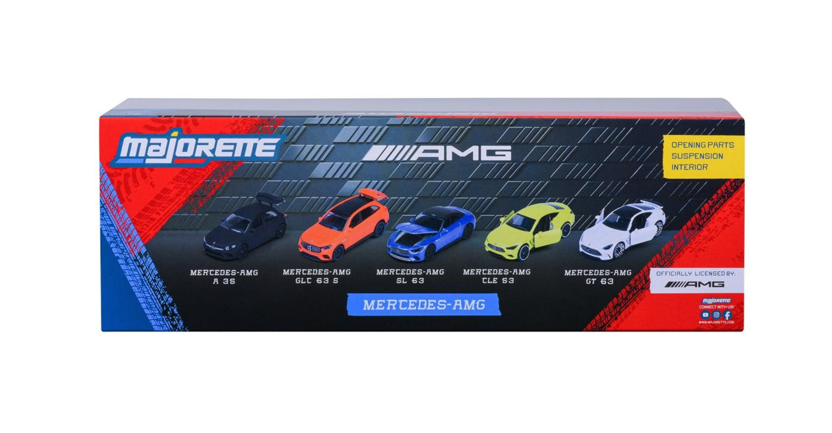 MAJORETTE SET 5 MASINUTE METALICE MERCEDES AMG 7.5CM