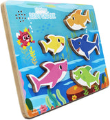 BABY SHARK PUZZLE DIN LEMN MUZICAL 5 PIESE