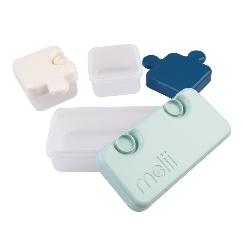 RECIPIENT HRANA BEBE MODEL PUZZLE, MELII LUXE, BLEUMARIN IVOIRE MENTA
