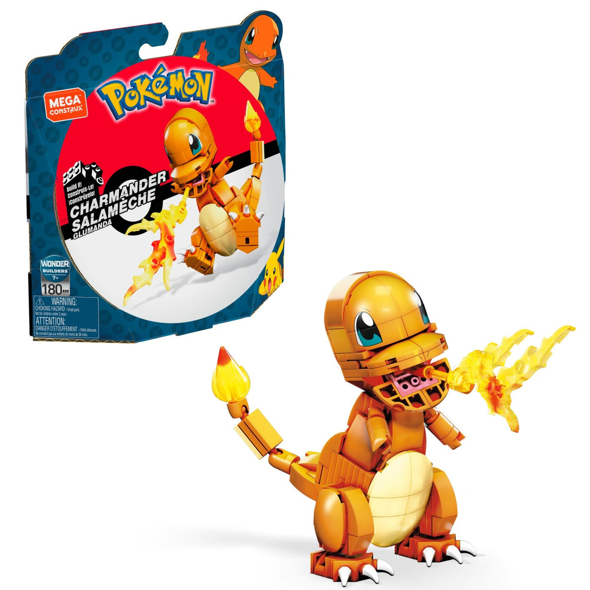 POKEMON MEGA CONSTRUX SET DE CONSTRUCTIE CHARMANDER SALAMECHE 180 PIESE