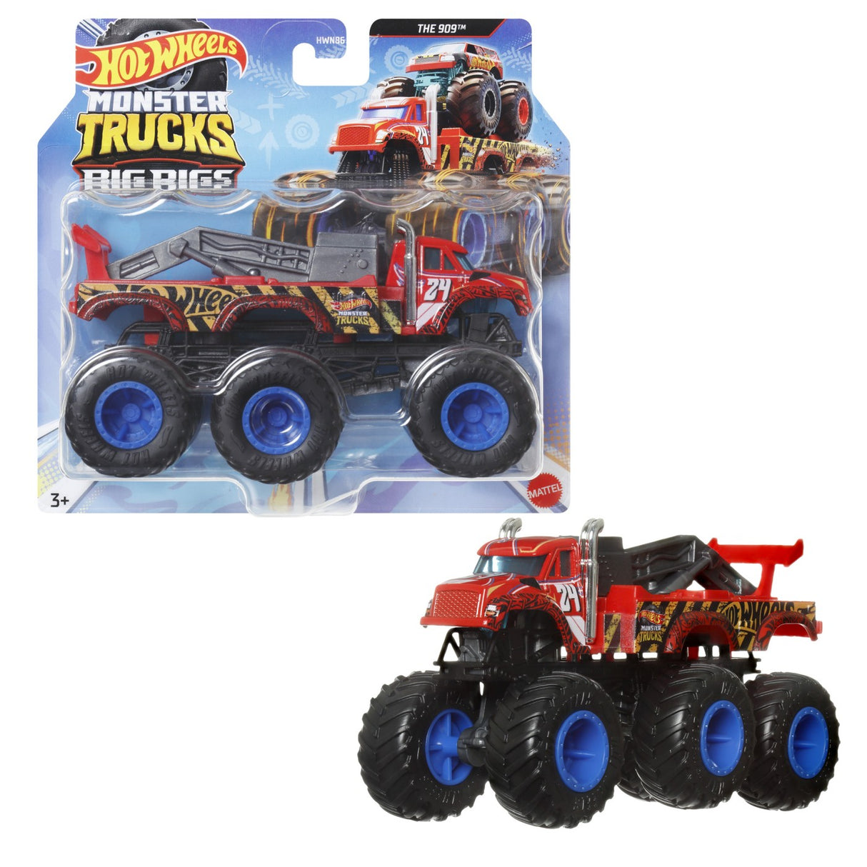 HOT WHEELS MONSTER TRUCK BIG RIGS MASINUTA METALICA CU 6 ROTI THE 909 SCARA 1:64