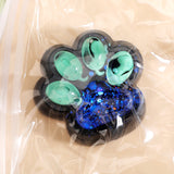 Jucarie Antistres Squishy, Vivimall, cu Revenire Lenta, Squeeze Pinch Family, Model Cat Paw, 6.5 x 6 cm, din Tpr, 4-6 Ani, Model 1 Pestisori, Negru cu Insertii - vivimall.ro