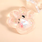 Jucarie Antistres Squishy, Vivimall, cu Revenire Lenta, Squeeze Pinch Family, Model Cat Paw, 6.5 x 7 cm, din Tpr, 4-6 Ani, Model 1 Figurina, Transparent