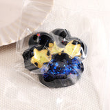 Jucarie Antistres Squishy, Vivimall, cu Revenire Lenta, Squeeze Pinch Family, Model Cat Paw, 6.5 x 6 cm, din Tpr, 4-6 Ani, Model 5 Meduze, Negru cu Insertii - vivimall.ro