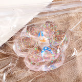 Jucarie Antistres Squishy, Vivimall, cu Revenire Lenta, Squeeze Pinch Family, Model Cat Paw, 6.5 x 7 cm, din Tpr, 4-6 Ani, Model 6 Ocean, Transparent