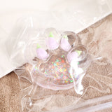 Jucarie Antistres Squishy, Vivimall, cu Revenire Lenta, Model Cat Paw, Squeeze Pinch Family, 6.5 x 7 cm, din Tpr, 4-6 Ani, Model 3 Legume, Transparent - vivimall.ro