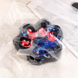 Jucarie Antistres Squishy, Vivimall, cu Revenire Lenta, Squeeze Pinch Family, Model Cat Paw, 6.5 x 6 cm, din Tpr, 4-6 Ani, Model 4 Legume, Negru cu Insertii - vivimall.ro