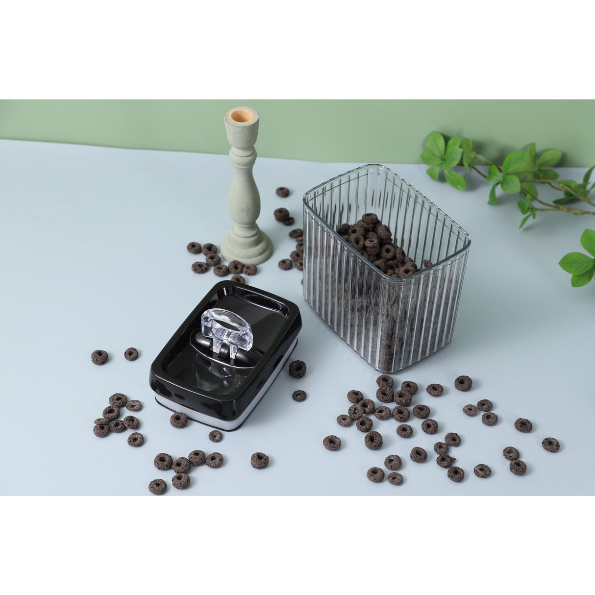 Set 6 Recipiente Din Plastic, Pentru Alimente/Obiecte, Inchidere Ermetica, Textura Ondulata, 6 X 1.5L, Transparent - vivimall.ro
