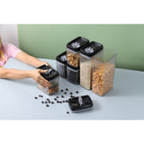 Set 6 Recipiente Din Plastic, Pentru Alimente/Obiecte, Inchidere Ermetica, Textura Ondulata, 6 X 1.5L, Transparent - vivimall.ro