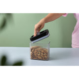 Set 6 Recipiente Din Plastic, Pentru Alimente/Obiecte, Inchidere Ermetica, Textura Ondulata, 6 X 1.5L, Transparent - vivimall.ro