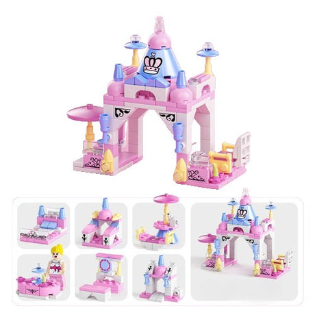 Set De Constructie Castelul Printesei 6In1, Multiple Variante De Asamblare, 131 De Piese - vivimall.ro