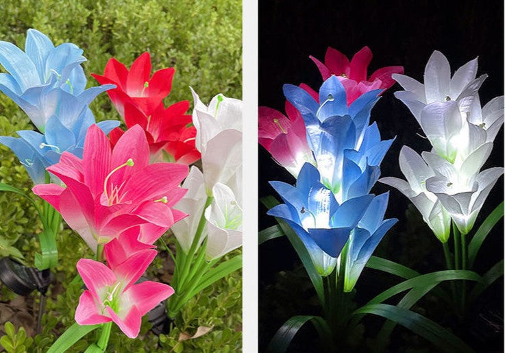 Lumina Solara LED Crin cu 4 Flori | LilyGlow