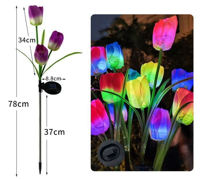 Lampă Solară Lalele Cu 3 Flori | BrightLeaf