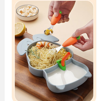 Set Diversificare Bebelusi Din Silicon Iepure | PufiMeal