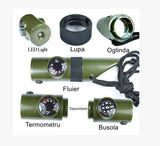 Fluier Multifuncțional 7 în 1 Verde | SafeGear