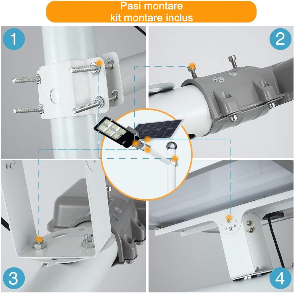 Lampa Solara 100 Led-Uri Lumina Rece | Lumitrax