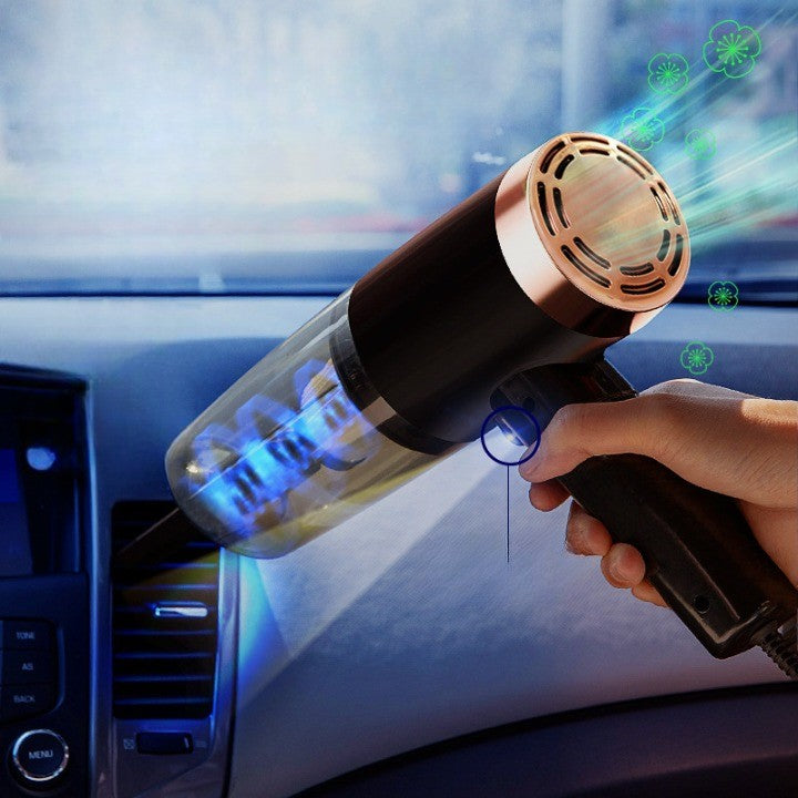 Aspirator Portabil Auto, Vivimall, pentru Casa si Masina, Cablu Auto, Tub Prelungitor, 4 Capete de Aspirare, 20x16x19cm, Negru