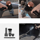 Aspirator Portabil Auto, Vivimall, pentru Casa si Masina, Cablu Auto, Tub Prelungitor, 4 Capete de Aspirare, 20x16x19cm, Negru