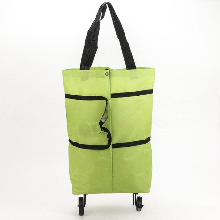 Geanta Pliabila, 2 In 1, Carucior Cu Roti, Pentru Cumparaturi, 19 L, Plastic, 39 X 46 X 12 Cm - vivimall.ro